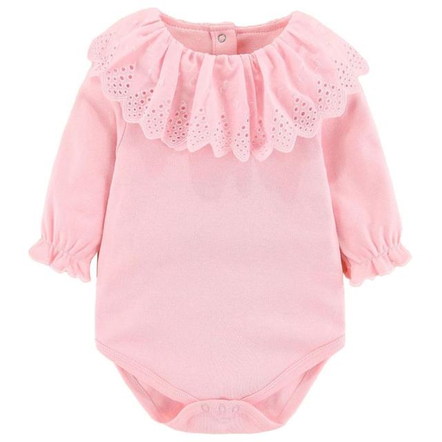 Sugar Rush - Baby Girls Solid Neck Full Sleeves Onesie - Pink