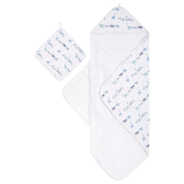 Aden + Anais - Classic Muslin Hooded Towel & Washcloth Set - Stars