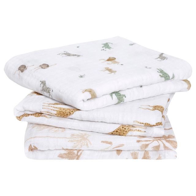 Aden + Anais - Organic Muslin Musy Squares - Safari Dream - 3 Pcs