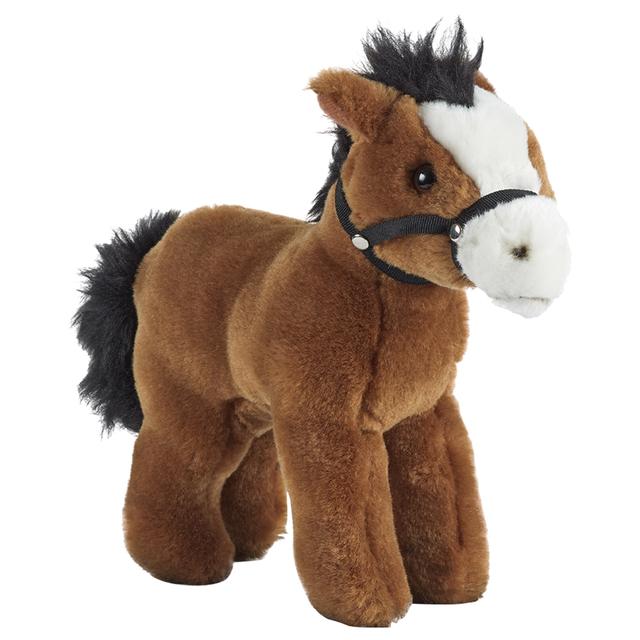 Living Nature - Horse With Bridle Plush Toy - Brown - 22cm