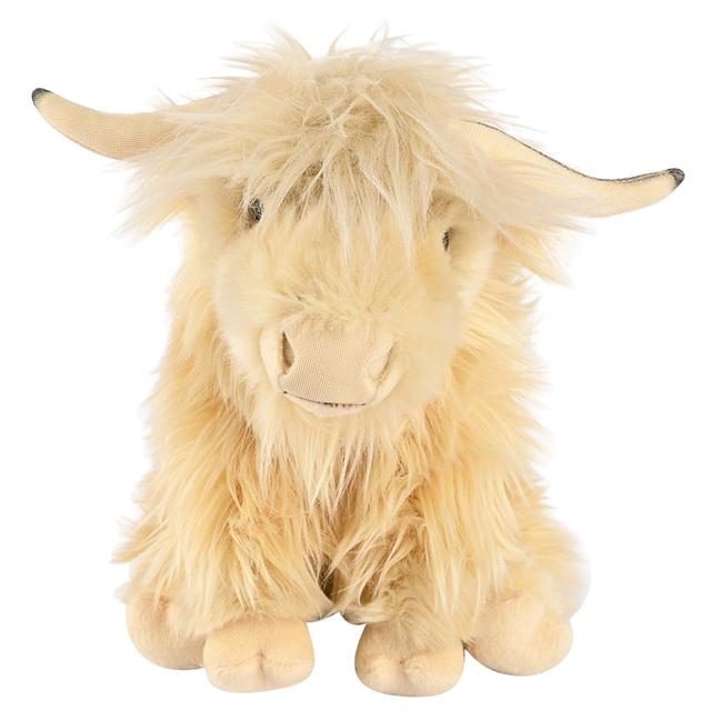 Living Nature - Highland Cow Plush Toy With Sound - White