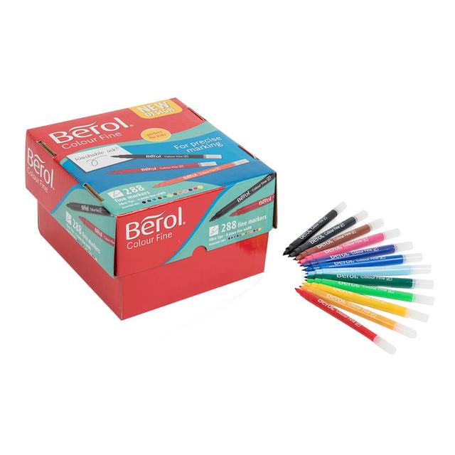 TTS - Berol Colour Fine Tipped Marker Pens - 288pcs