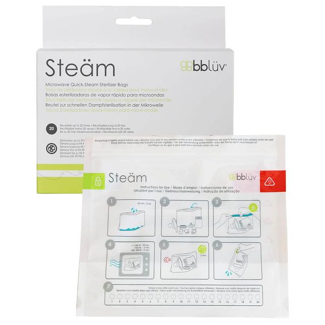 Bbluv - Microwave Quick Steam Sterilizer Bags - Clear - 60 ml - Pack of 6