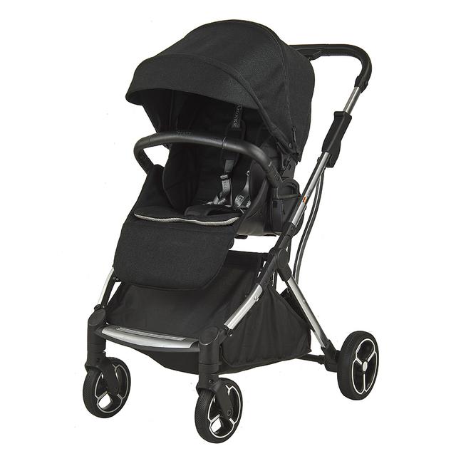 Gokke - Reversible Baby Stroller W/ Chrome Frame B08BL - Black