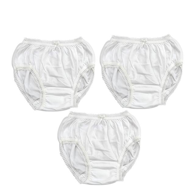 Smart Baby - 3pc-Set - Baby Girl Plain Briefs - White