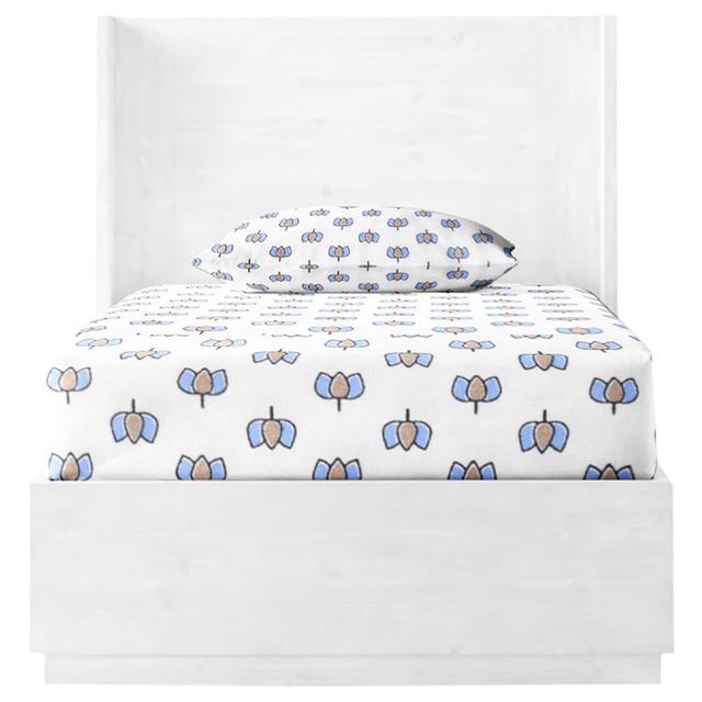 The Baby Atelier - Organic Fitted Sheet - Single - Lotus Print