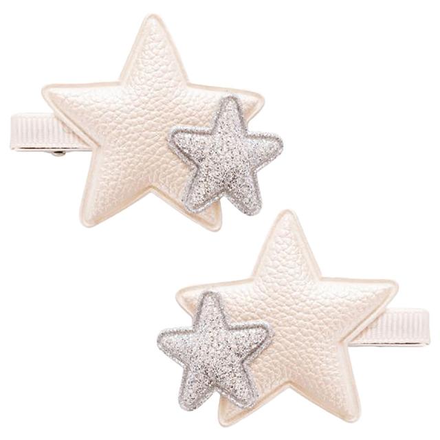 Billy Loves Audrey - Amira Double Star Hair Clip Set - Moonbeam/Galaxy