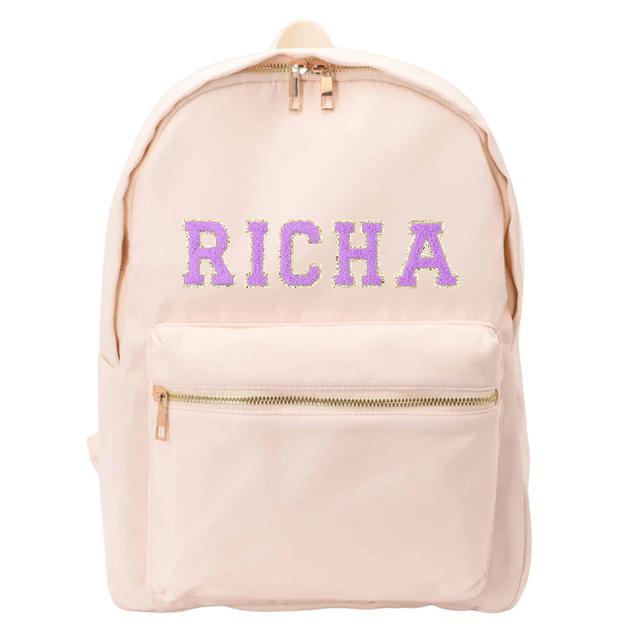 TheHappyTribe - Personalised Backpack - Cream - 14.5-inch