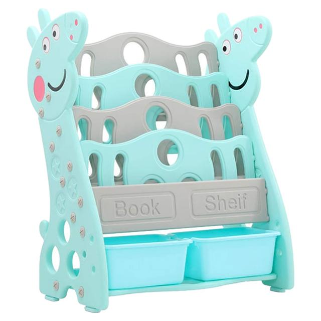 Little Learners - 2-in-1 Bookshelf w/ Toy Storage - Green/Grey