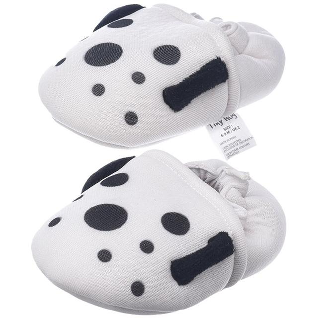 Tiny Hug - Soft & Warm Baby Booties - White/Black