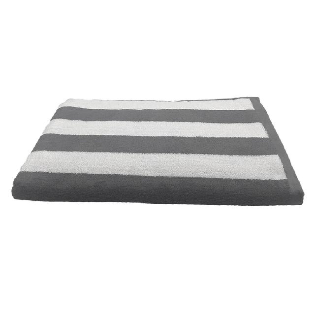 BYFT - Petunia Cabana Striped Cotton Pool Towel - Grey/White