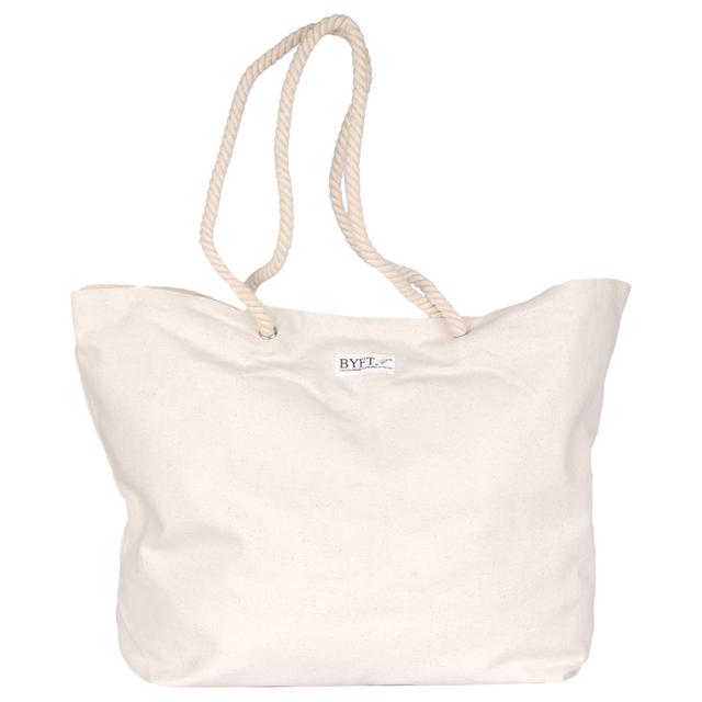 BYFT - Cotton Canvas Tote Bag With String Handle - Natural