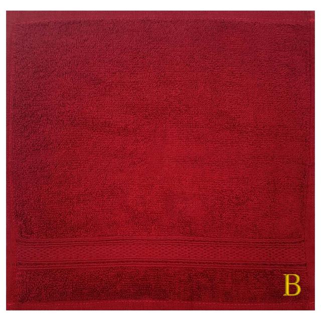 Byft - Letter B Monogrammed Face Towel - 30 x 30 cm - 6pcs - Burgundy