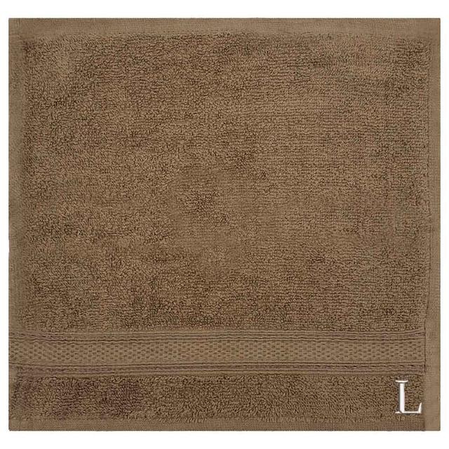 Byft - Letter L Monogrammed Face Towel - 30 x 30 cm - 6pcs - Dark Beige