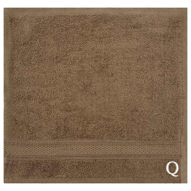 Byft - Letter Q Monogrammed Face Towel - 30 x 30 cm - 6pcs - Dark Beige