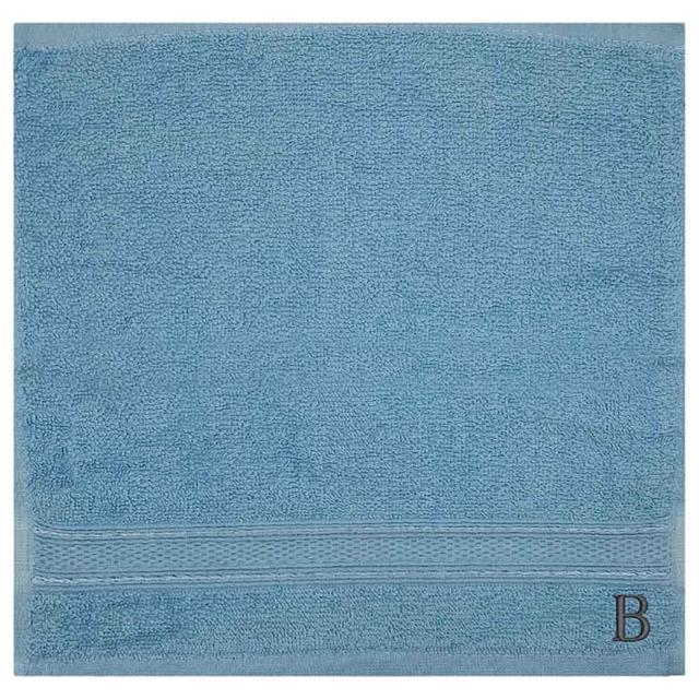 Byft - Letter B Monogrammed Face Towel - 30 x 30 cm - 6pcs - Light Blue