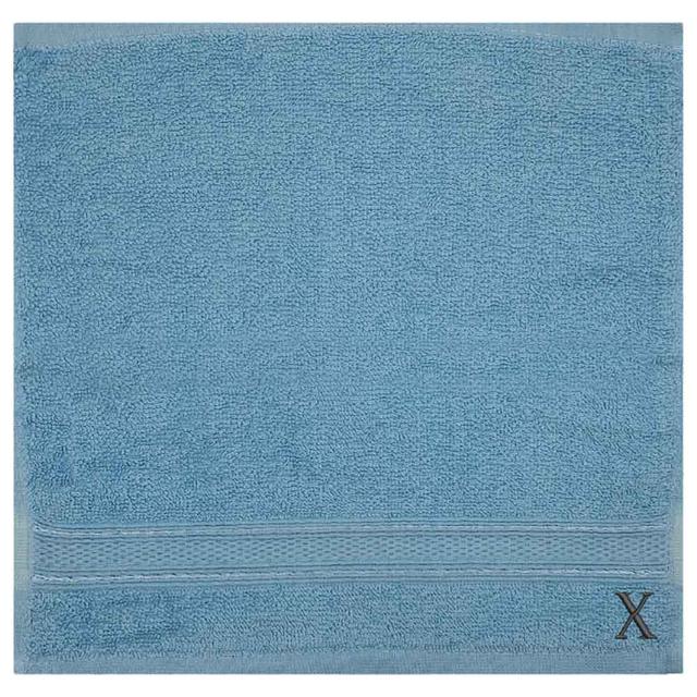 Byft - Letter x Monogrammed Face Towel - 30 x 30 cm - 6pcs - Light Blue