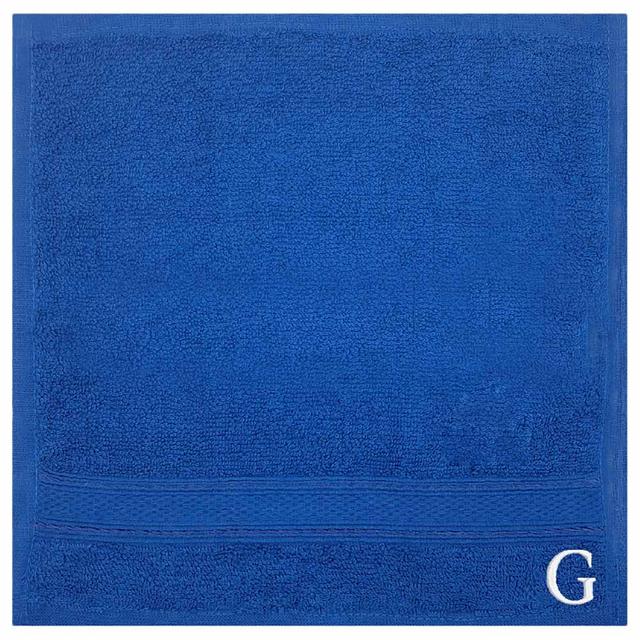 Byft - Letter G Monogrammed Face Towel - 30 x 30 cm - 6pcs - Royal Blue