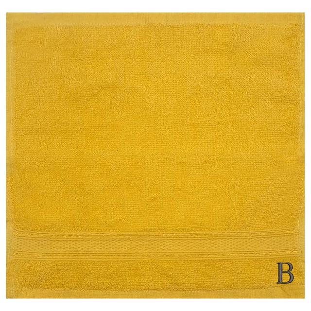 Byft - Letter B Monogrammed Face Towel - 30 x 30 cm - 6pcs – Yellow