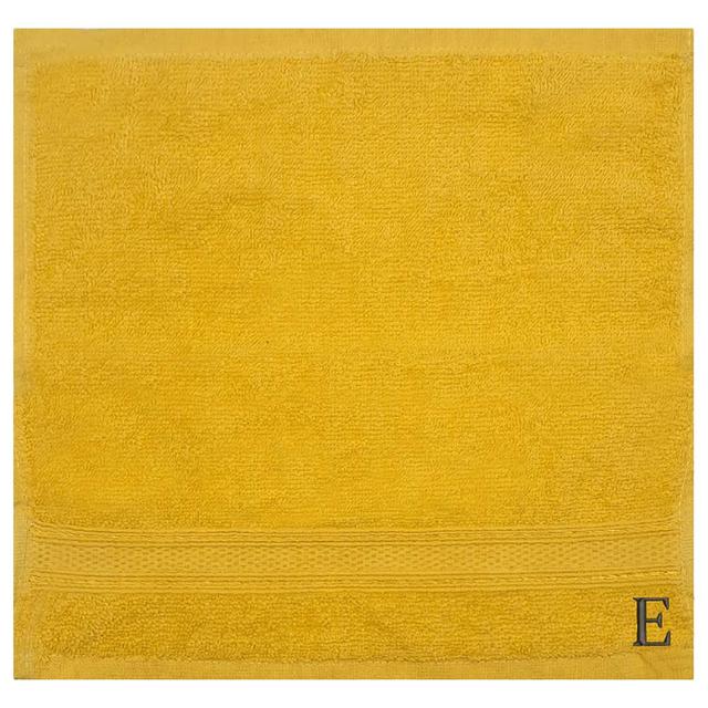 Byft - Letter E Monogrammed Face Towel - 30 x 30 cm - 6pcs – Yellow