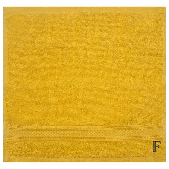 Byft - Letter F Monogrammed Face Towel - 30 x 30 cm - 6pcs – Yellow