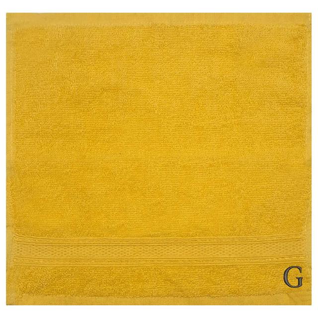 Byft - Letter G Monogrammed Face Towel - 30 x 30 cm - 6pcs – Yellow