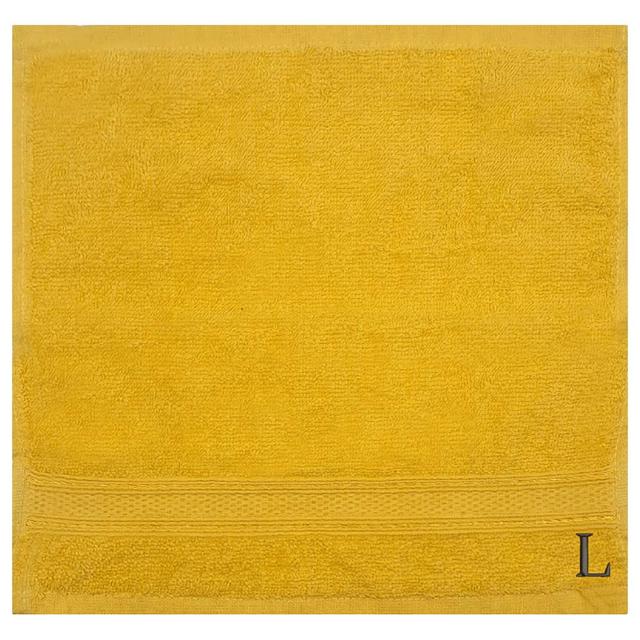 Byft - Letter L Monogrammed Face Towel - 30 x 30 cm - 6pcs – Yellow