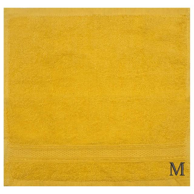 Byft - Letter M Monogrammed Face Towel - 30 x 30 cm - 6pcs – Yellow