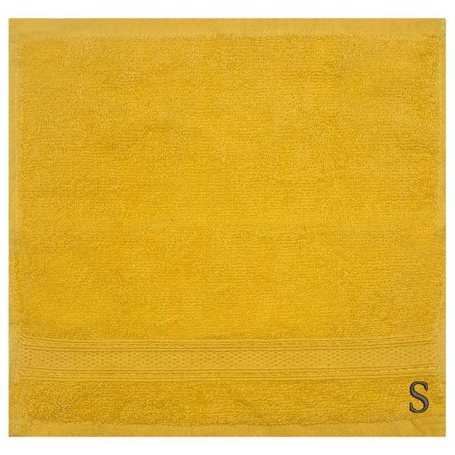 Byft - Letter S Monogrammed Face Towel - 30 x 30 cm - 6pcs – Yellow