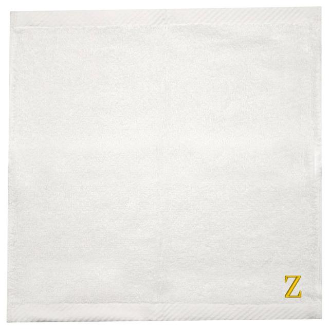 Byft - Letter Z Monogrammed Face Towel - 33 x 33 cm - 6pcs - Golden/White