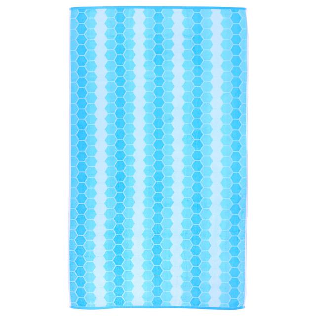 BYFT - Cotton Jacquard Beach Towel - 86x162cm - Cool Hexagon