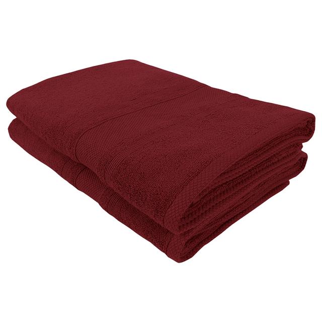 BYFT - Home Castle Premium Bath Towel - Maroon - 70 x 140cm - Pack of 2