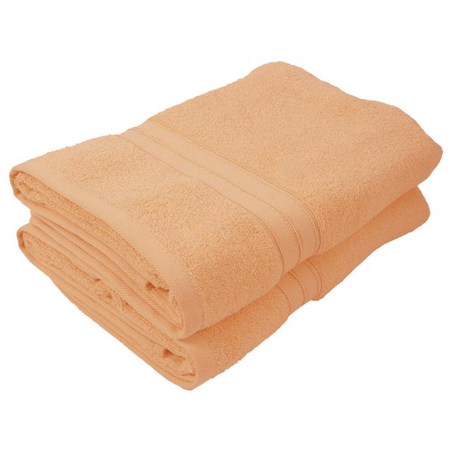 BYFT - Home Trendy Premium Bath Sheet - Peach - 90 x 180cm - Pack of 2