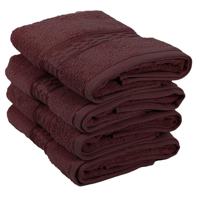 BYFT - Home Ultra Premium Hand Towel - Burgundy - 50 x 90cm - Pack of 4