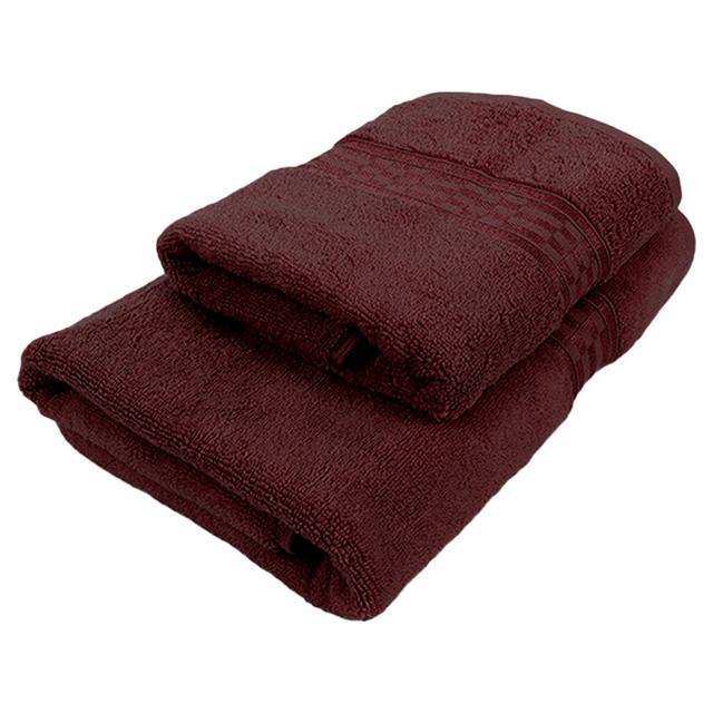 BYFT - Home Ultra Hand Towel and Bath Towel - Burgundy - Set of 2