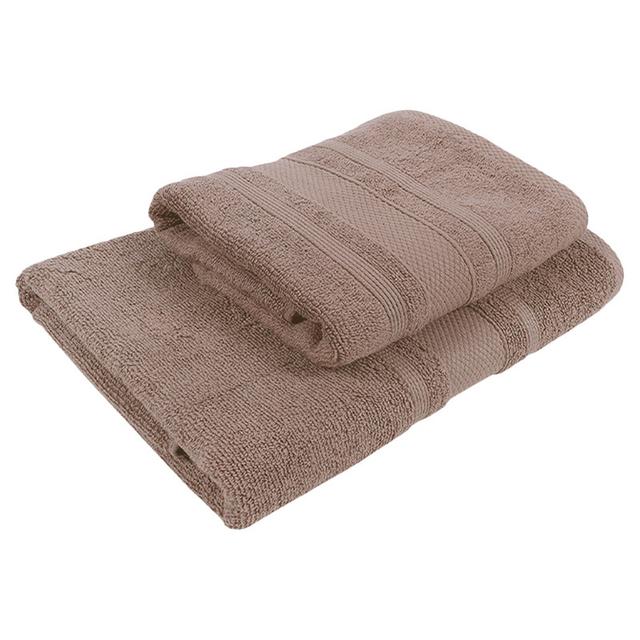 BYFT - Home Castle Hand Towel and Bath Towel - Beige - Set of 2