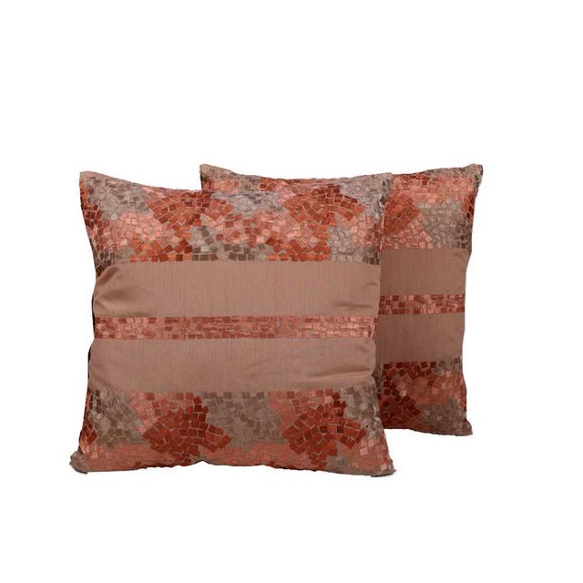 BYFT - Terratile Bliss Decorative Cushion And Cover - Brick Orange - 2pcs