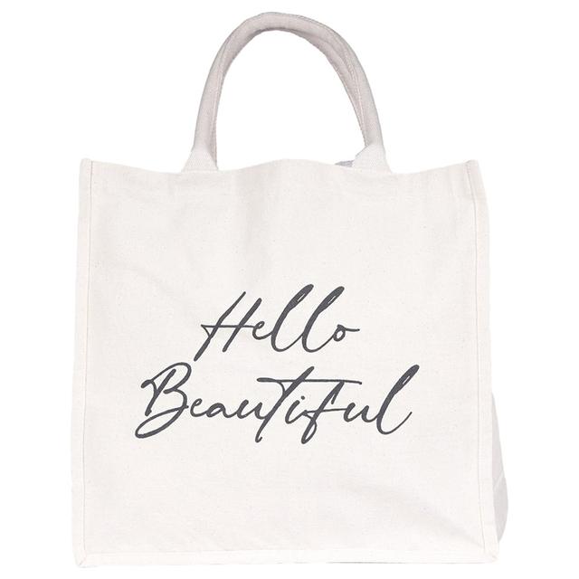 BYFT - Unlaminated Natural Canvas Bag - Hello Beautiful