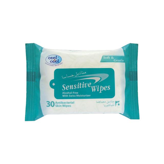 Cool & Cool Sensitive Wipes, 30’S