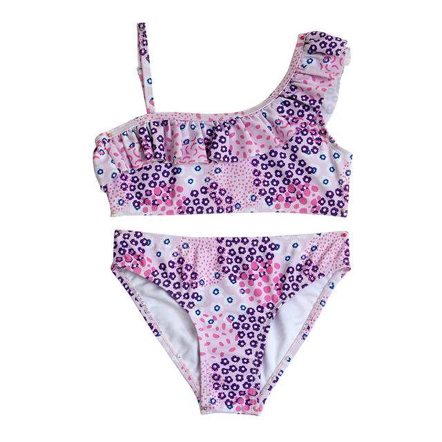 Cool2C - 2pc-Set - Girls Flowers Swim Suit - Purple