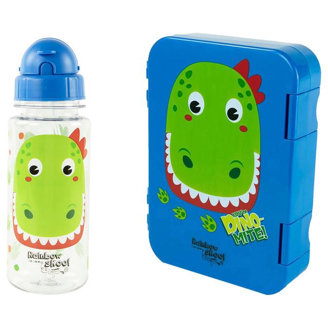 Rainbow Skool - Dino 4 Compartment Mini Lunchbox W/ Tritan Water Bottle 500ml