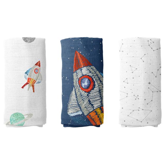 Casadora Baby - Muslin Swaddle Blanket - Pack of 3 - Space Planet