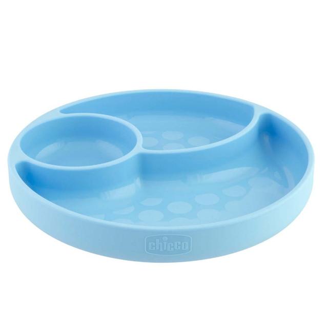 Chicco - Easy Menu Silicone Plate w/ Suction Cup - Blue