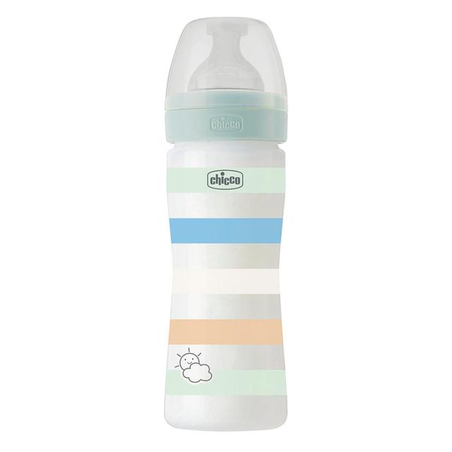 Chicco - Well-Being Plastic Medium Flow Feeding Bottle - Green - 250 ml