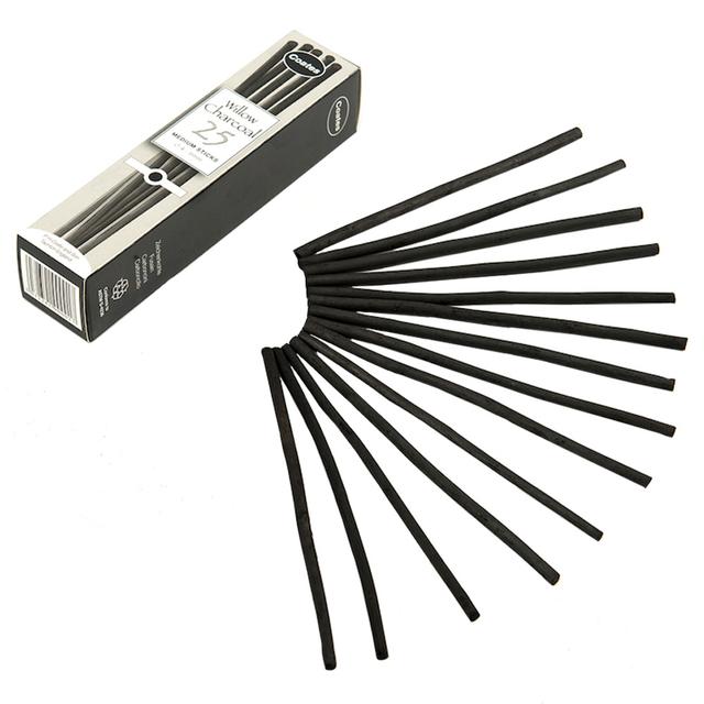 TTS - Willow Charcoal Sticks - Black - Medium - 25pcs