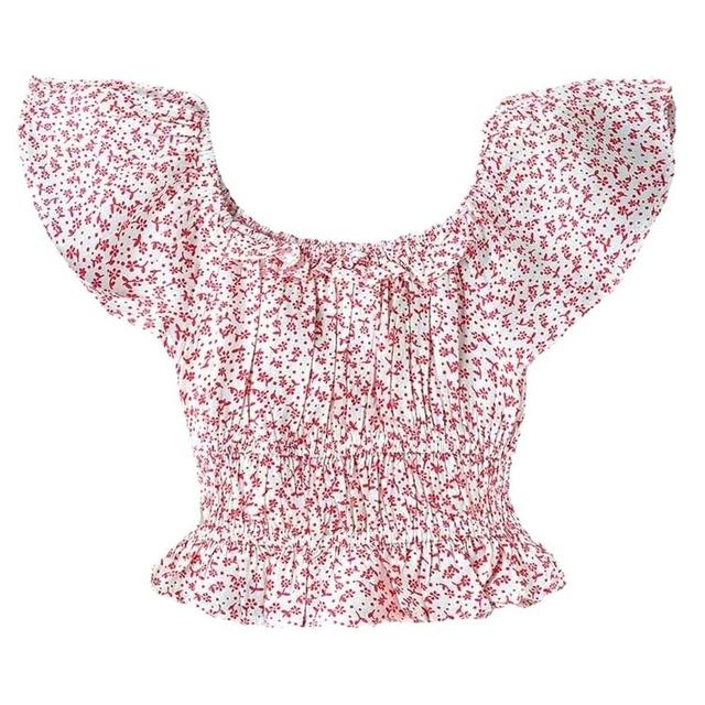 Jelliene - AOP Flower Print Woven Blouse - Pink_8-9Y