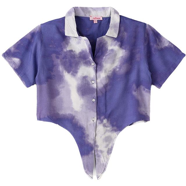 Jelliene - Girl's Woven Dip Dye Top - Blue_8-9Y