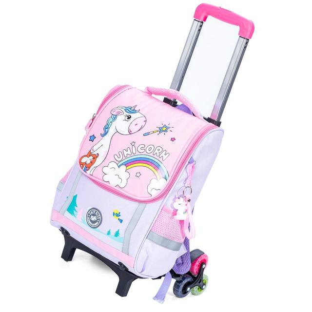 Eazy Kids - Unicorn School Bag With Trolley - Purple