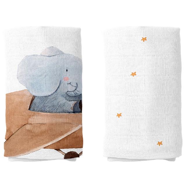 Casadora Baby - Muslin Swaddle Blanket - Pack of 2 - Happy Tony