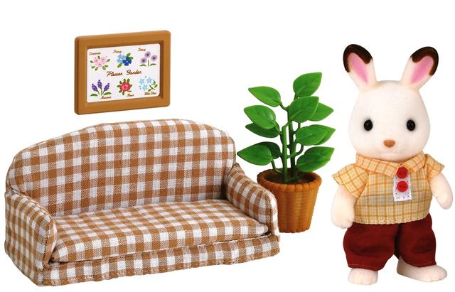 Sylvanian Families Chocolate Rabbit Father Set (Settee)